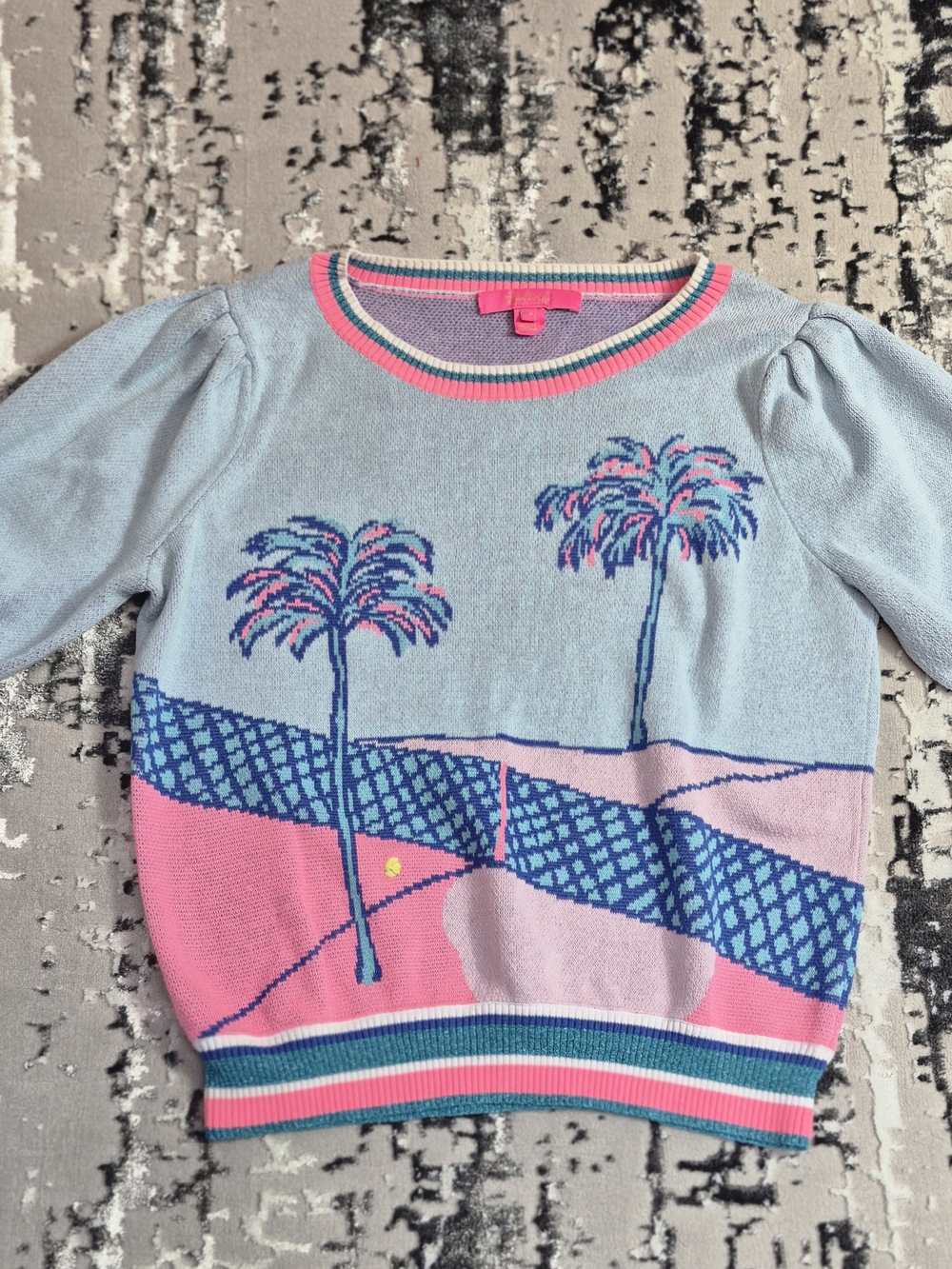 Vintage Lilly Pulitzer Vivie Perfect Match Intarsia Cotton Sweater Small